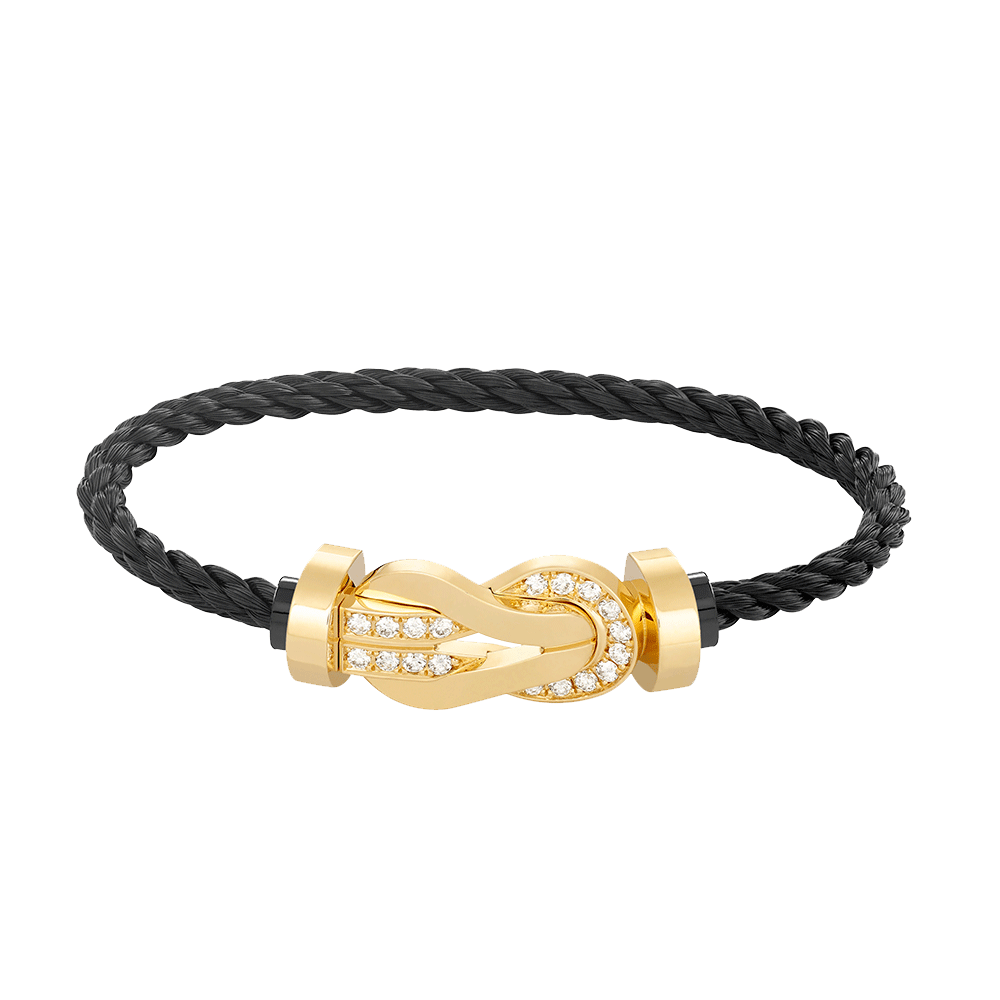 [Eternal Jewelry]CHANCE LARGE 8 FIGURE BUCKLE HALF DIAMOND BRACELET GOLD