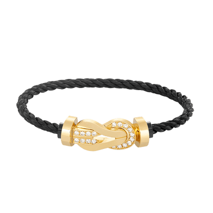 [Eternal Jewelry]CHANCE LARGE 8 FIGURE BUCKLE HALF DIAMOND BRACELET GOLD
