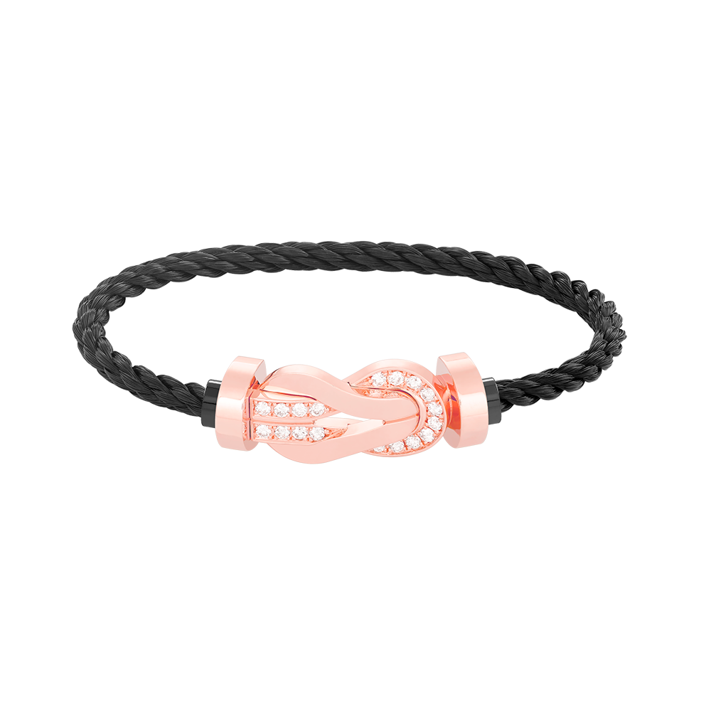 [Eternal Jewelry]CHANCE LARGE 8 FIGURE BUCKLE HALF DIAMOND BRACELET ROSE GOLD