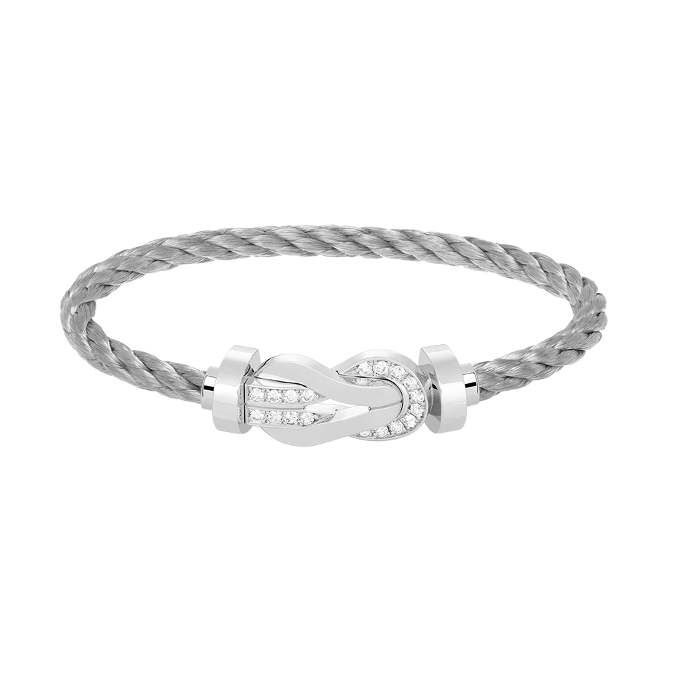 [Eternal Jewelry]CHANCE LARGE 8 FIGURE BUCKLE HALF DIAMOND BRACELET SILVER