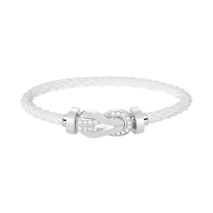 [Eternal Jewelry]CHANCE LARGE 8 FIGURE BUCKLE HALF DIAMOND BRACELET SILVER