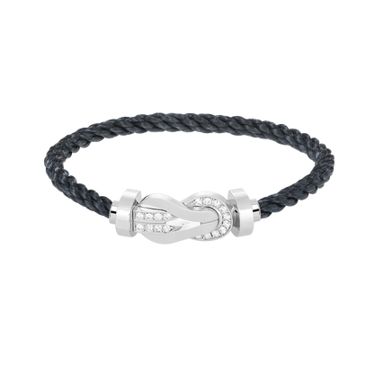[Eternal Jewelry]CHANCE LARGE 8 FIGURE BUCKLE HALF DIAMOND BRACELET SILVER