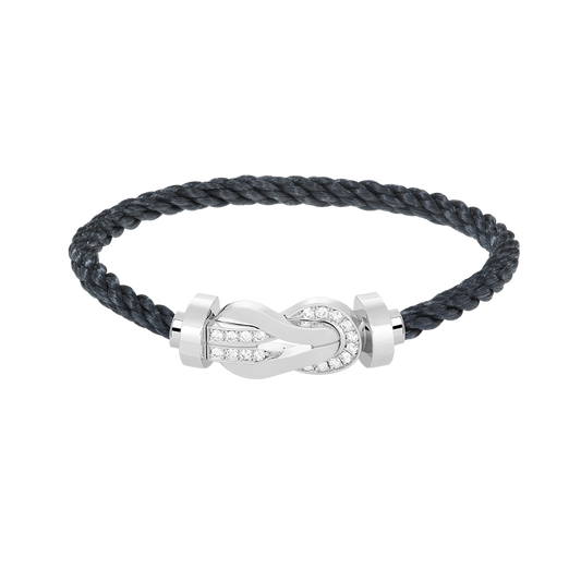 [Eternal Jewelry]CHANCE LARGE 8 FIGURE BUCKLE HALF DIAMOND BRACELET SILVER