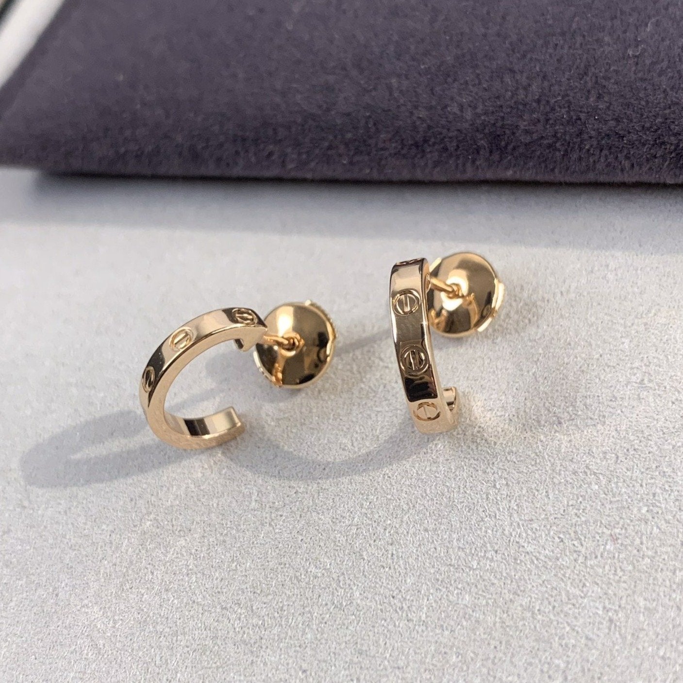 [Eternal Jewelry]LOVE EARRINGS 2.65MM PINK GOLD