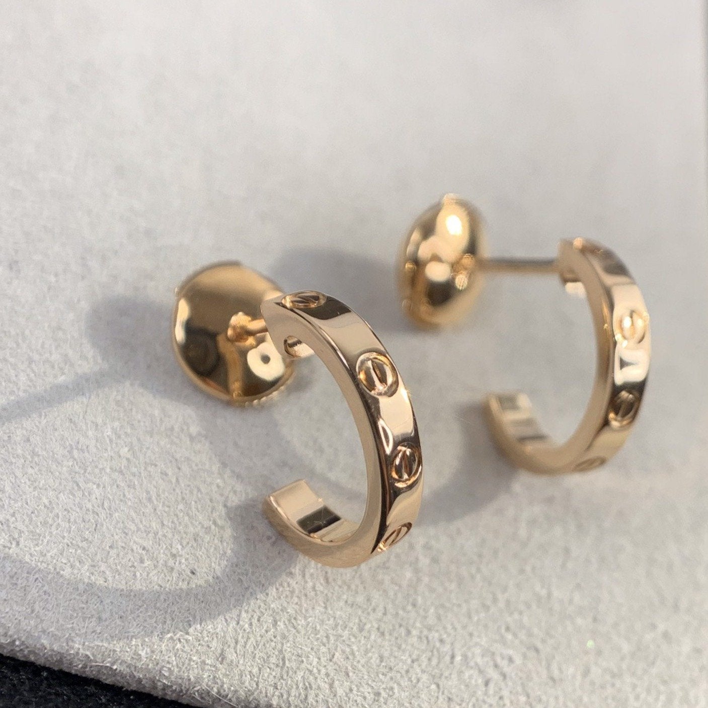 [Eternal Jewelry]LOVE EARRINGS 2.65MM PINK GOLD