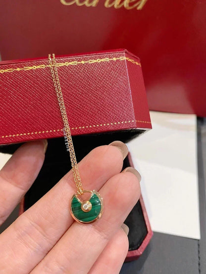 [Eternal Jewelry]AMULETTE ROSE GOLD MALACHITE NECKLACE