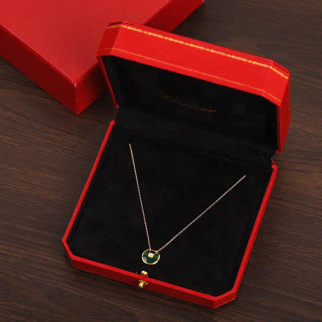 [Eternal Jewelry]AMULETTE GOLD MALACHITE NECKLACE