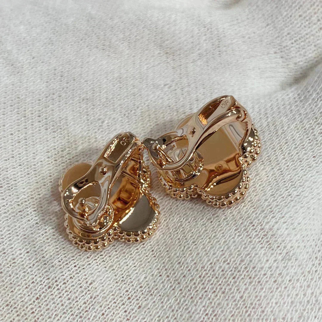 [Eternal Jewelry]CLOVER MEDIUM 1 MOTIFS CARNELIAN  DIAMOND earrings