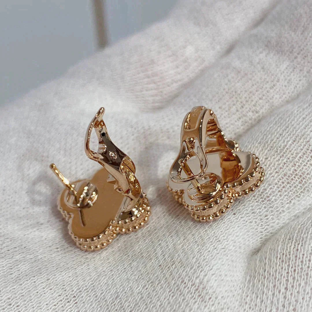 [Eternal Jewelry]CLOVER MEDIUM 1 MOTIFS CARNELIAN  DIAMOND earrings
