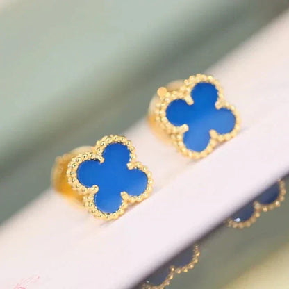 [Eternal Jewelry]CLOVER MINI 9.5MM TURQUOISE EARRINGS