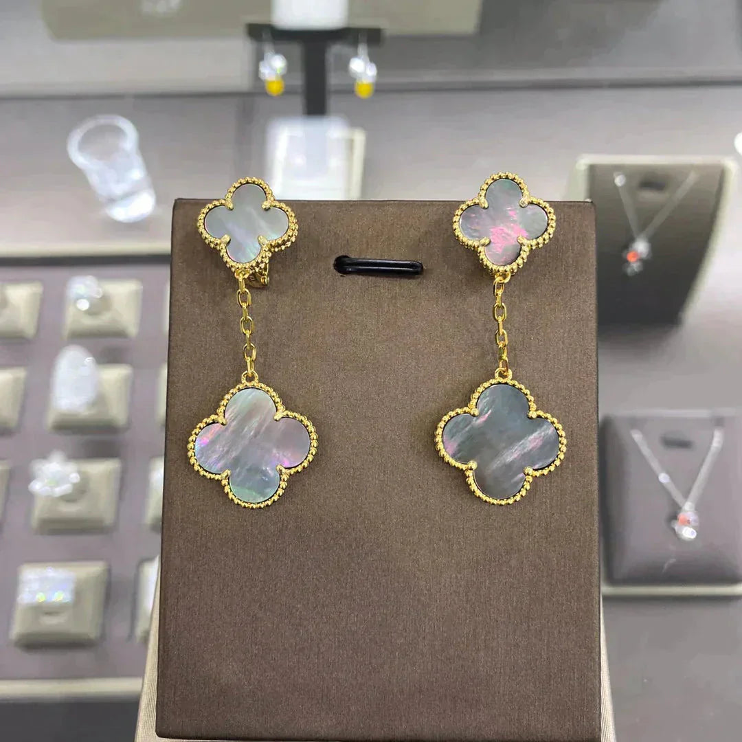 [Eternal Jewelry]CLOVER 2 MOTIFS  EARRINGS (MULTIPLE CHOICESC