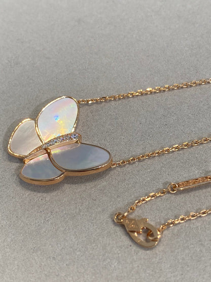 [Eternal Jewelry]BUTTERFLY GOLD MOP DIAMOND NECKLACE