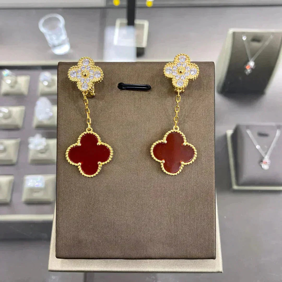 [Eternal Jewelry]CLOVER  2 MOTIFS  DIAMOND  EARRINGS (MULTIPLE CHOICESç´