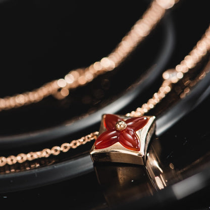 [Eternal Jewelry]STAR NECKLACE PINK GOLD 1 DIAMOND