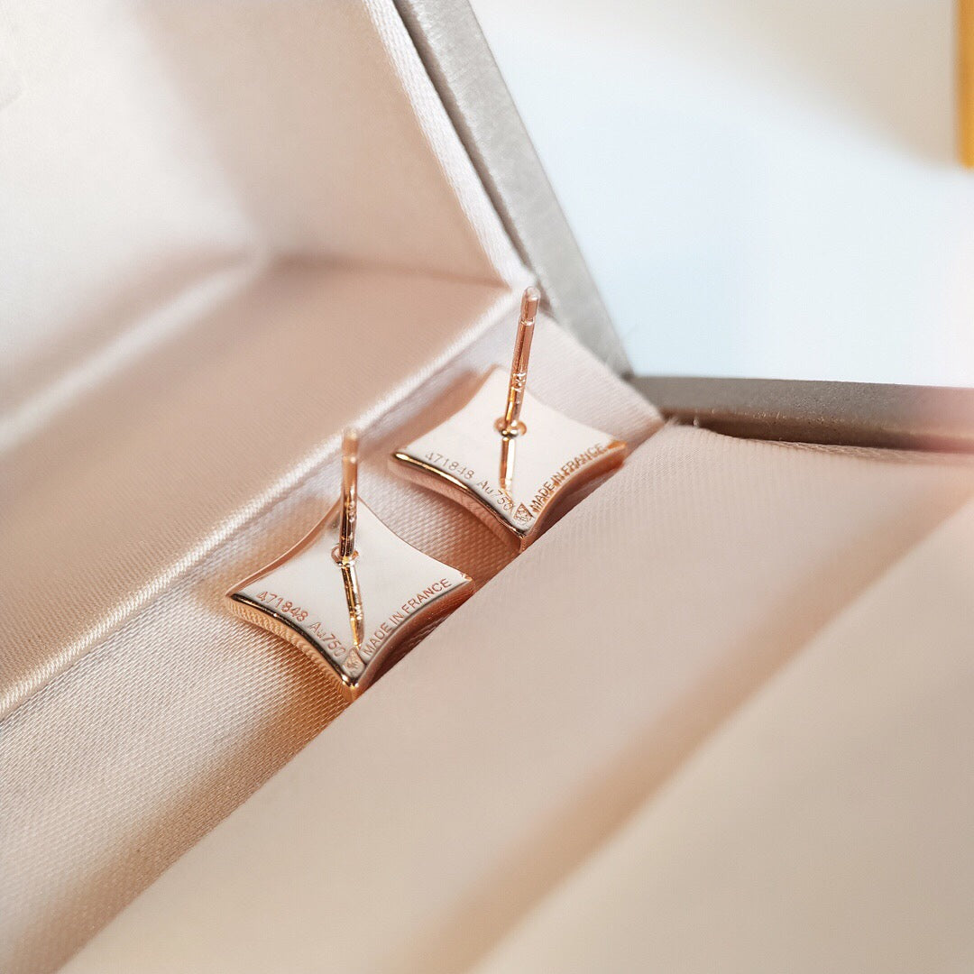 [Eternal Jewelry]STAR MOP PINK GOLD EARRINGS