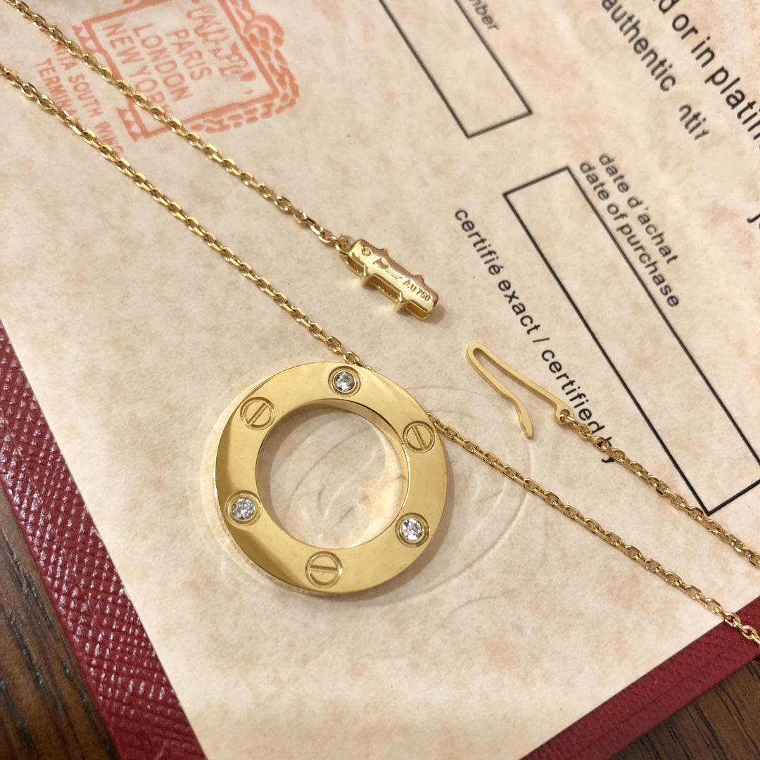 [Eternal Jewelry]LOVE NECKLACE 16MM 3 DIAMONDS
