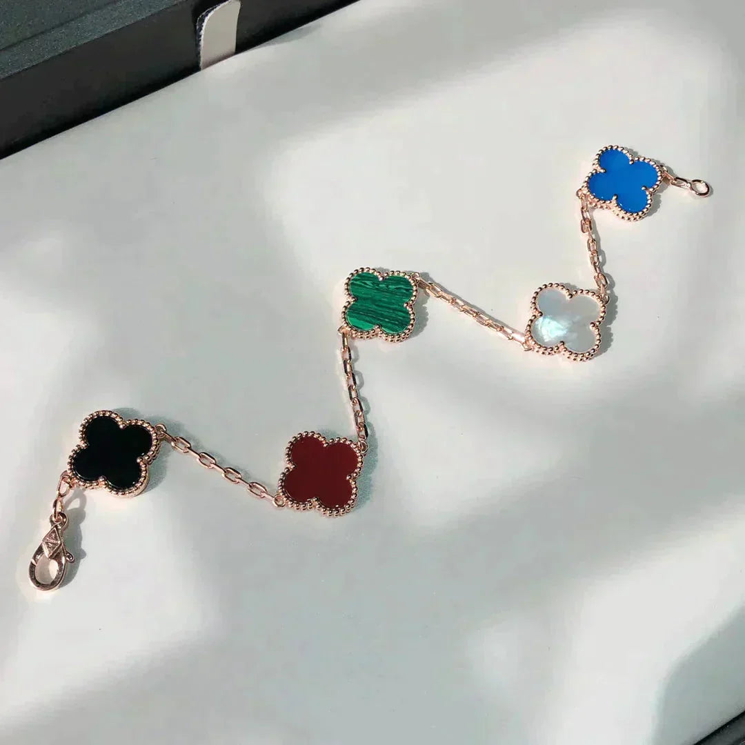 [Eternal Jewelry]CLOVER 5 MOTIFS MULTICOLOR BRACELET