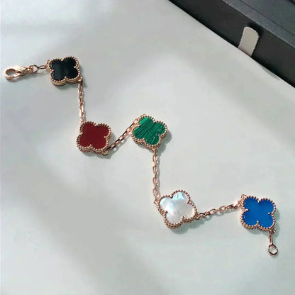 [Eternal Jewelry]CLOVER 5 MOTIFS MULTICOLOR BRACELET