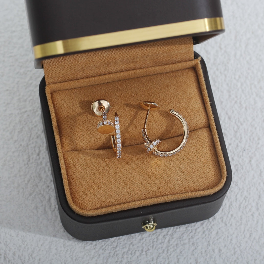 [Eternal Jewelry]JUSTE EARRINGS 12.75MM PINK GOLD DIAMOND