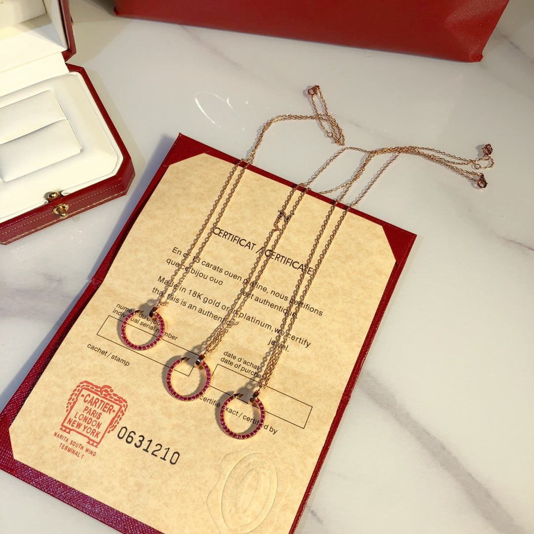 [Eternal Jewelry]JUSTE NECKLACE GOLD RED DIAMONDS