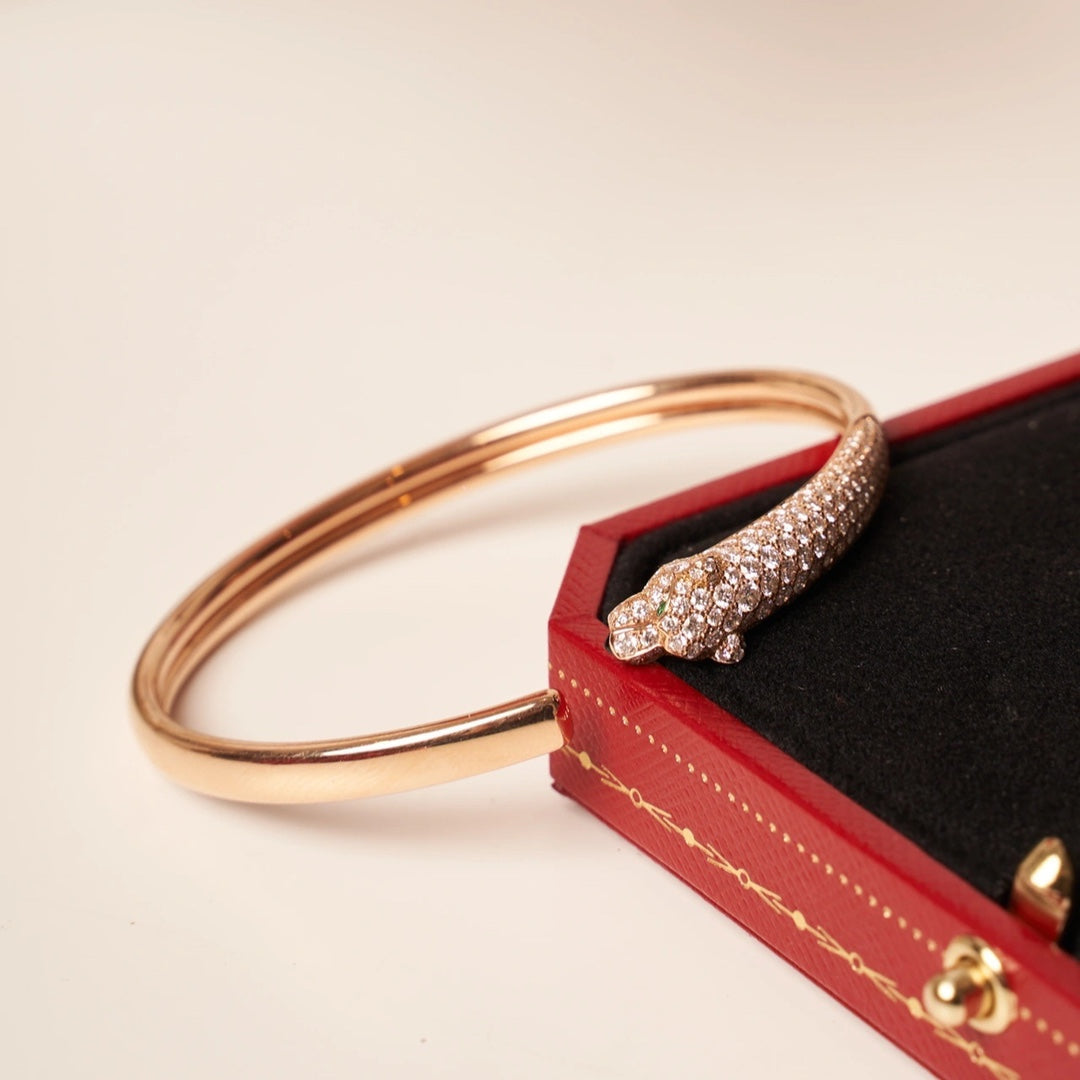 [Eternal Jewelry]PANTHERE ROSE GOLD DIAMOND OPEN BRACELET