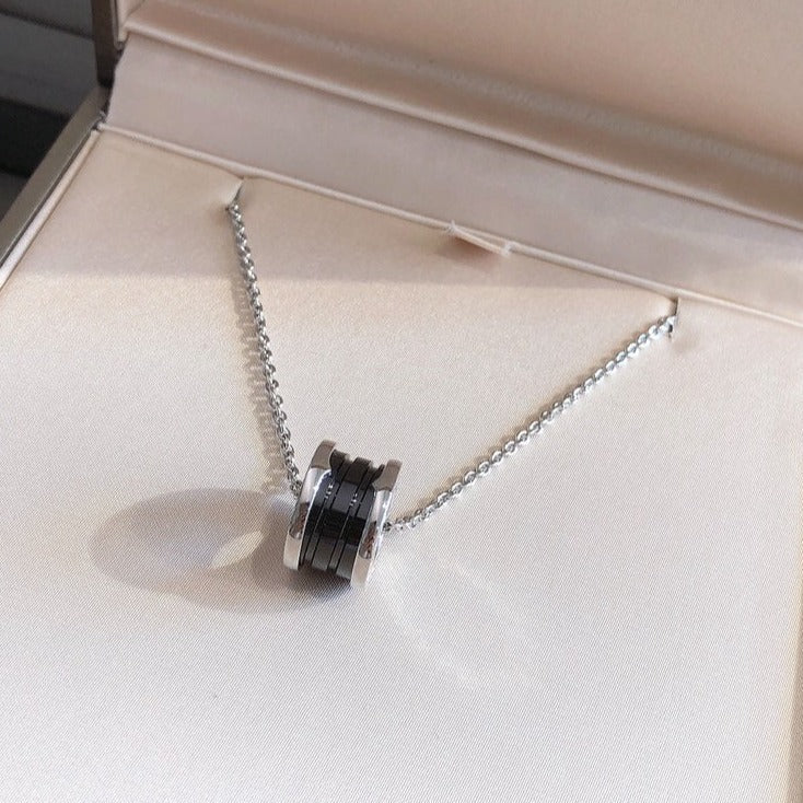 [Eternal Jewelry]ZERO 1 BLACK CERAMIC SILVER NECKLACE
