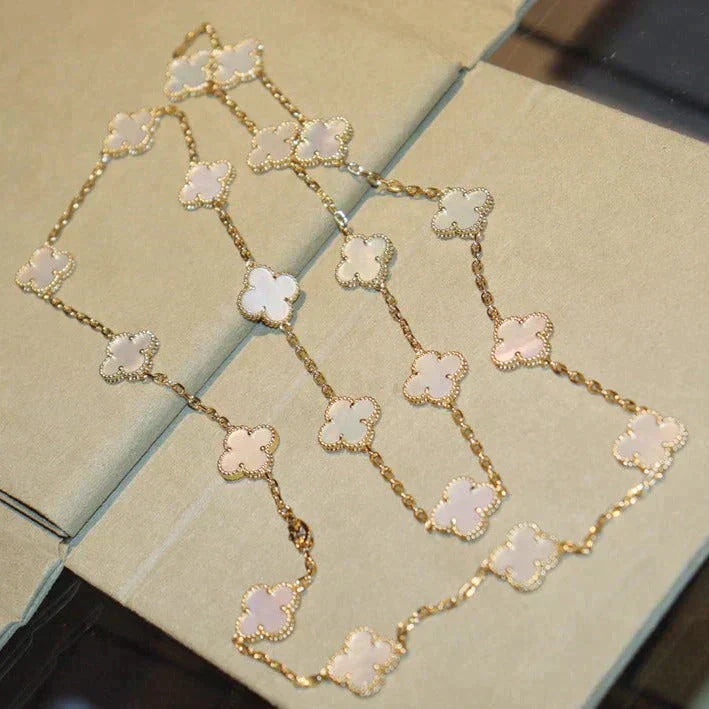 [Eternal Jewelry]CLOVER 20 MOTIFS WHITE MOP NECKLACE