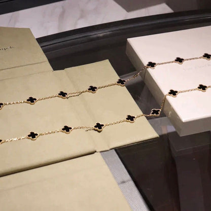 [Eternal Jewelry]CLOVER 20 MOTIFS ONYX NECKLACE