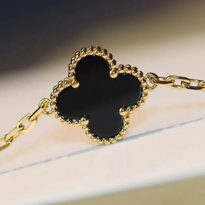 [Eternal Jewelry]CLOVER 20 MOTIFS ONYX NECKLACE