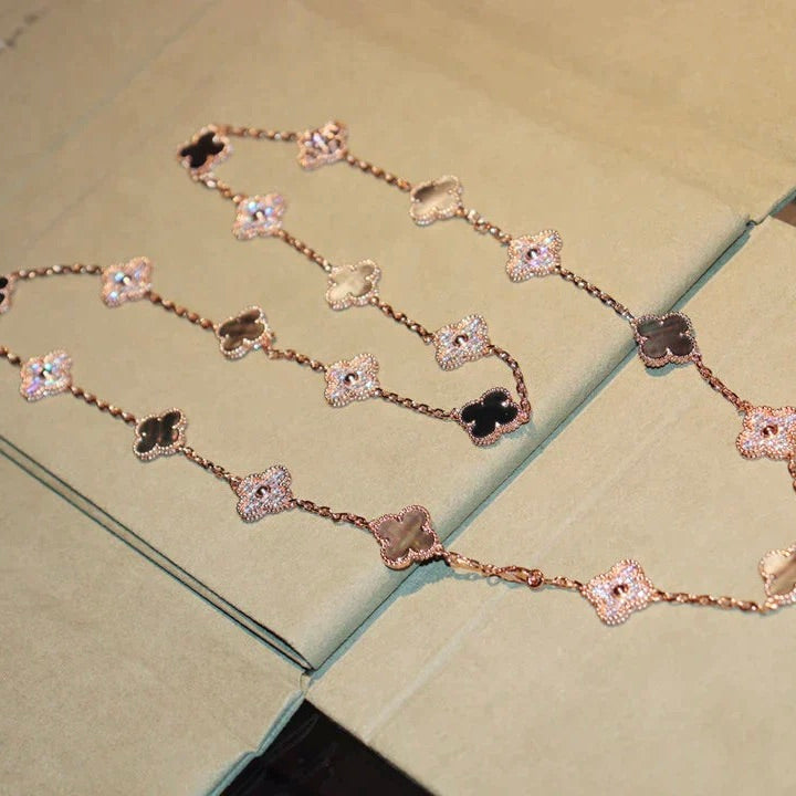 [Eternal Jewelry]CLOVER 20 MOTIFS DARK MOP DIAMOND  NECKLACE