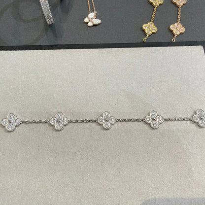 [Eternal Jewelry] CLOVER 5 MOTIF FULL DIAMOND BRACELET COLLECTION