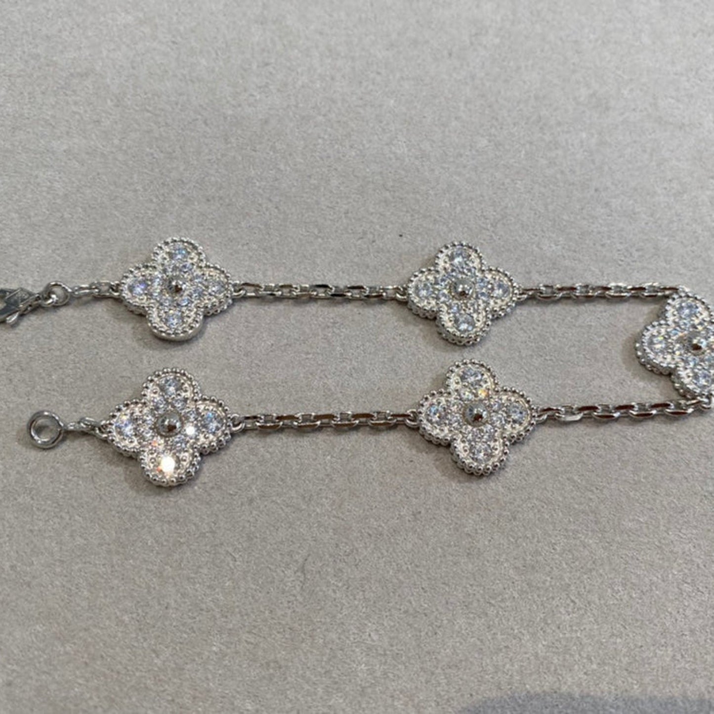 [Eternal Jewelry] CLOVER 5 MOTIF FULL DIAMOND BRACELET COLLECTION
