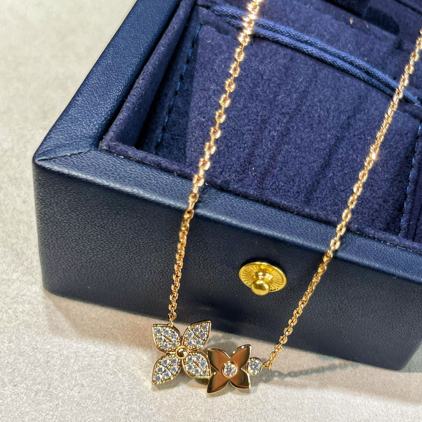 [Eternal Jewelry]STAR BLOSSOM NECKLACE PINK GOLD DIAMONDS