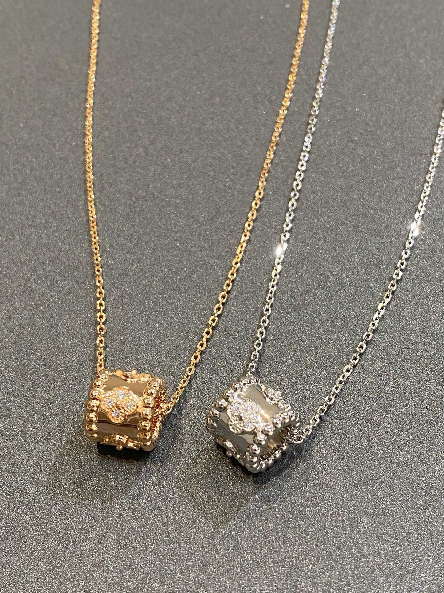 [Eternal Jewelry]PERLEE PEDANT SIVLER DIAMOND NECKLACE