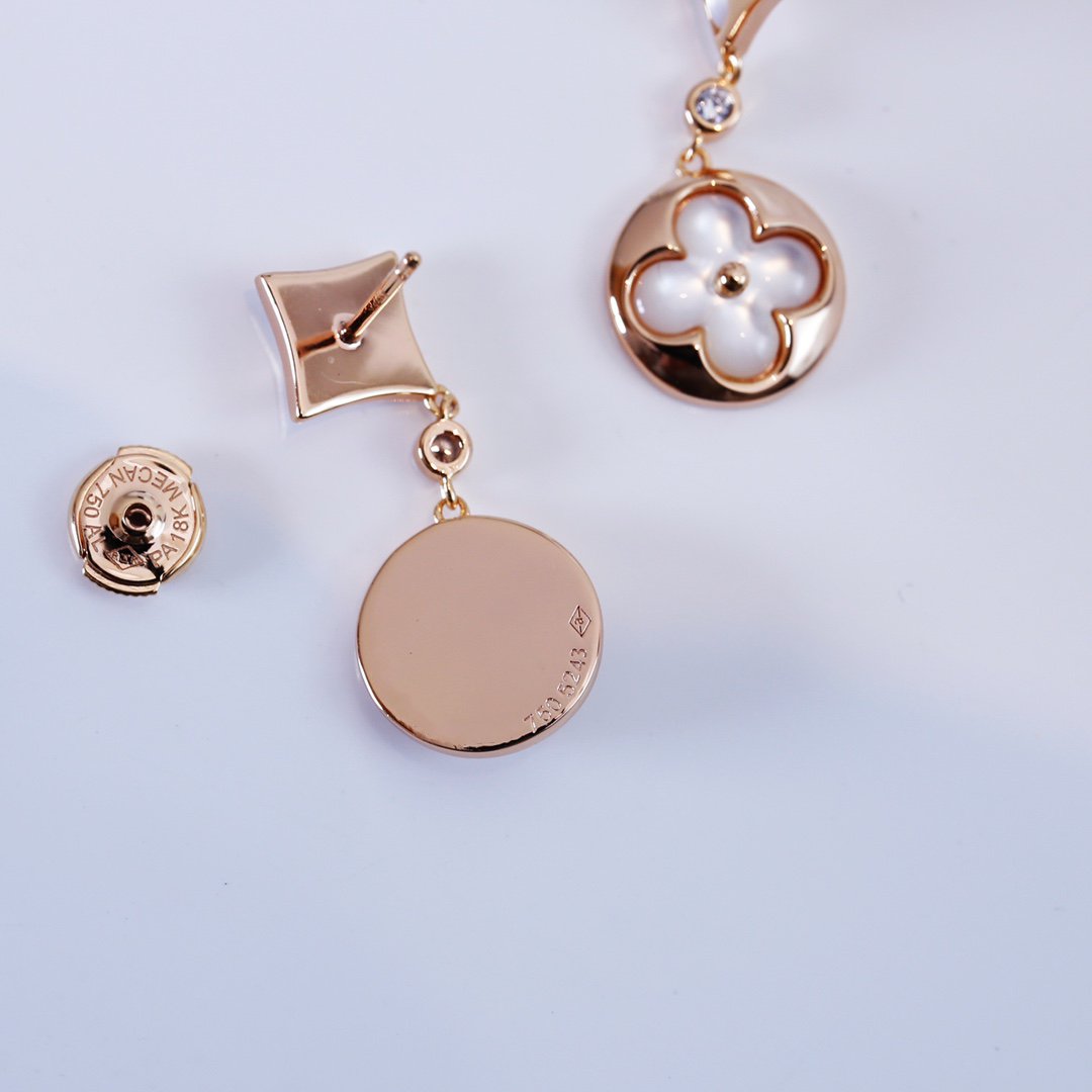 [Eternal Jewelry]STAR AND SUN PINK GOLD MOP DROP EARRINGS