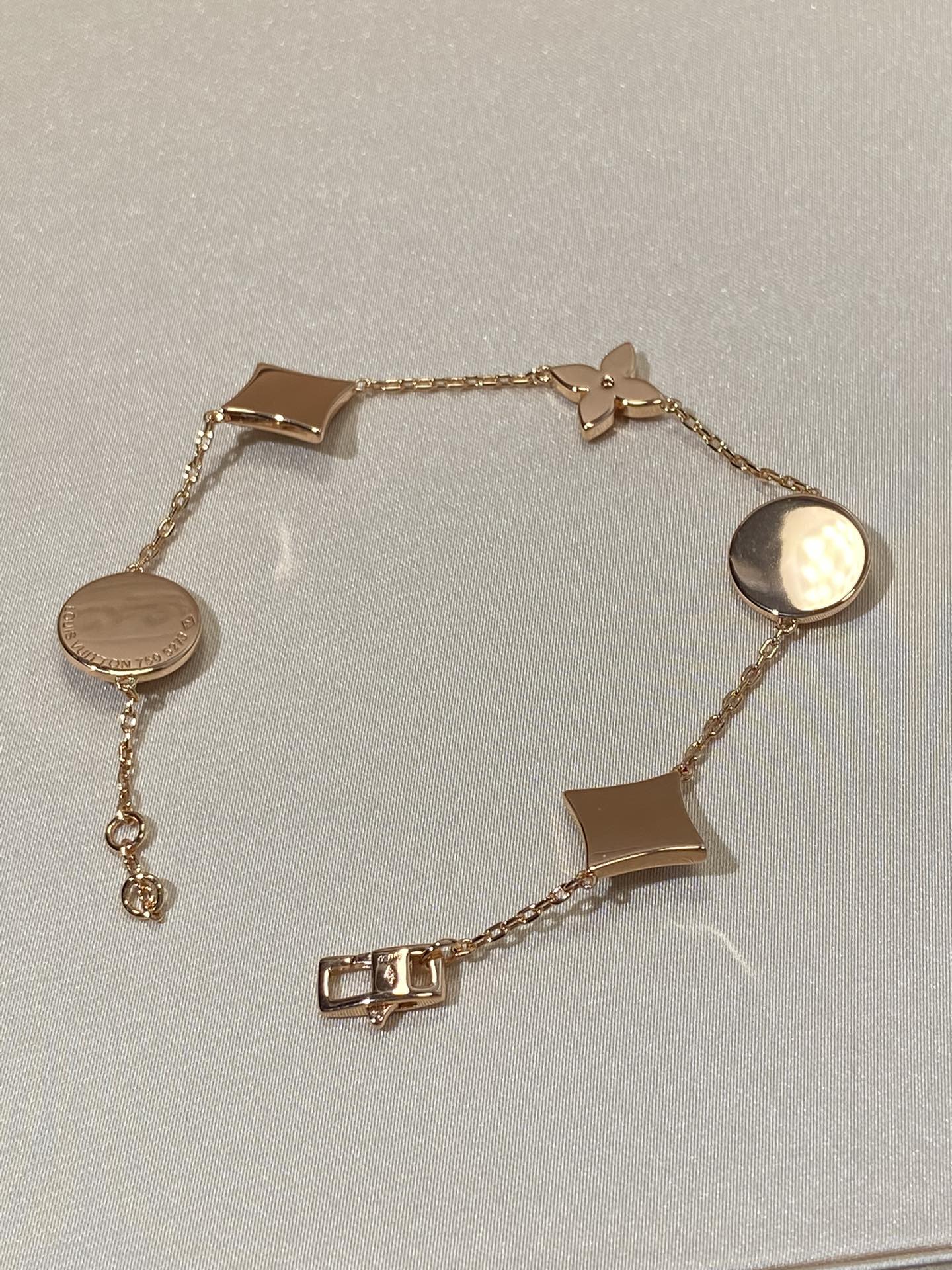 [Eternal Jewelry]STAR AND SUN 5 MOTIF MOP PINK GOLD BRACELET