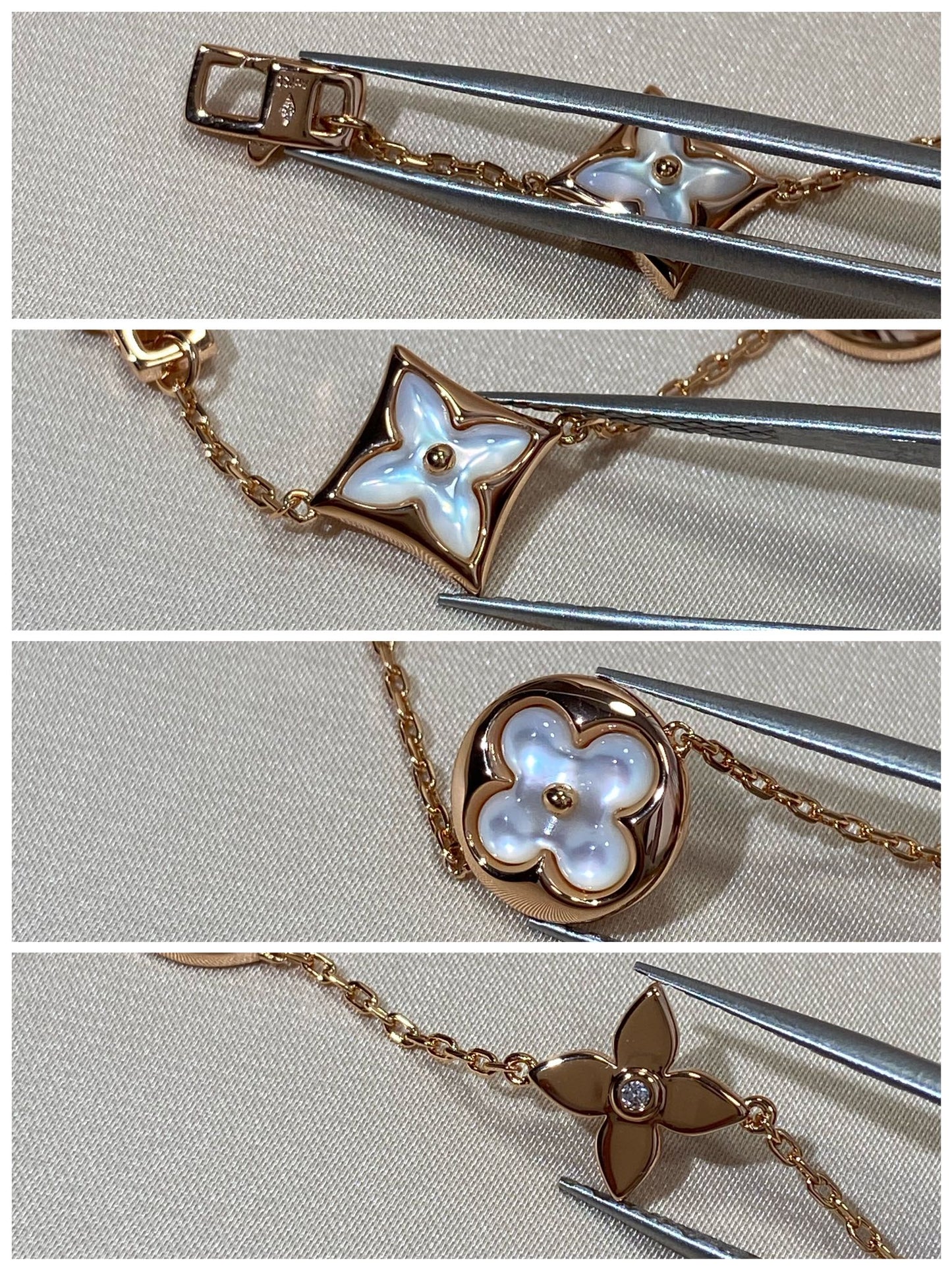 [Eternal Jewelry]STAR AND SUN 5 MOTIF MOP PINK GOLD BRACELET