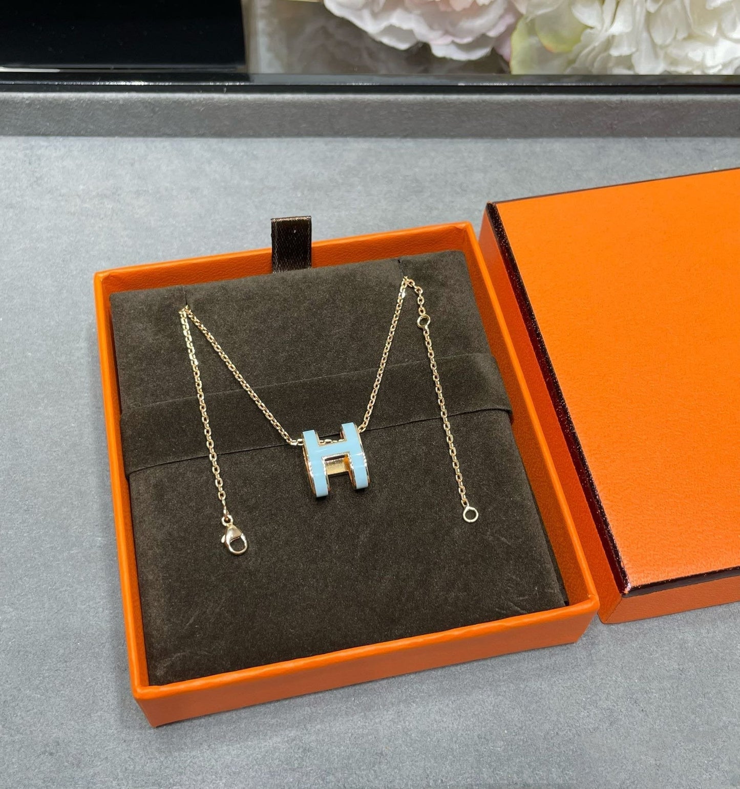 [Eternal Jewelry]POP H SKY BLUE NECKLACE