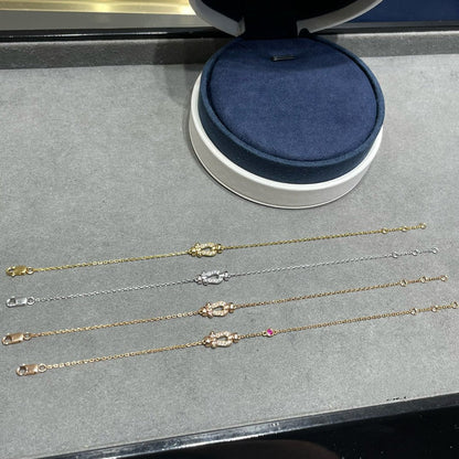 [フレッド]フォース10 ダイヤモンド チェーンリンク ピンクゴールドブレスレット