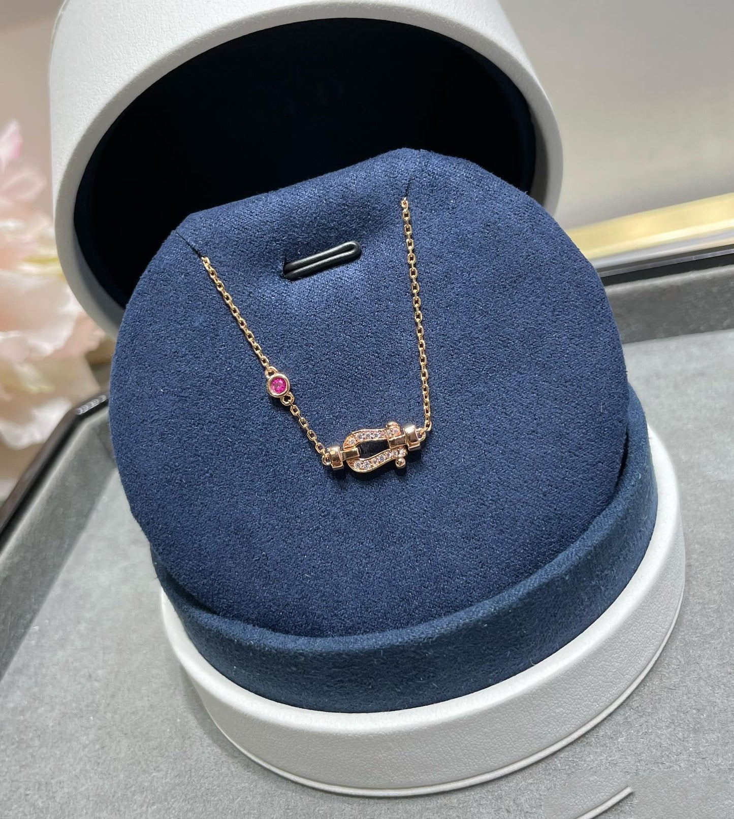 [フレッド]フォース10 ダイヤモンド チェーンリンク ピンクゴールドブレスレット