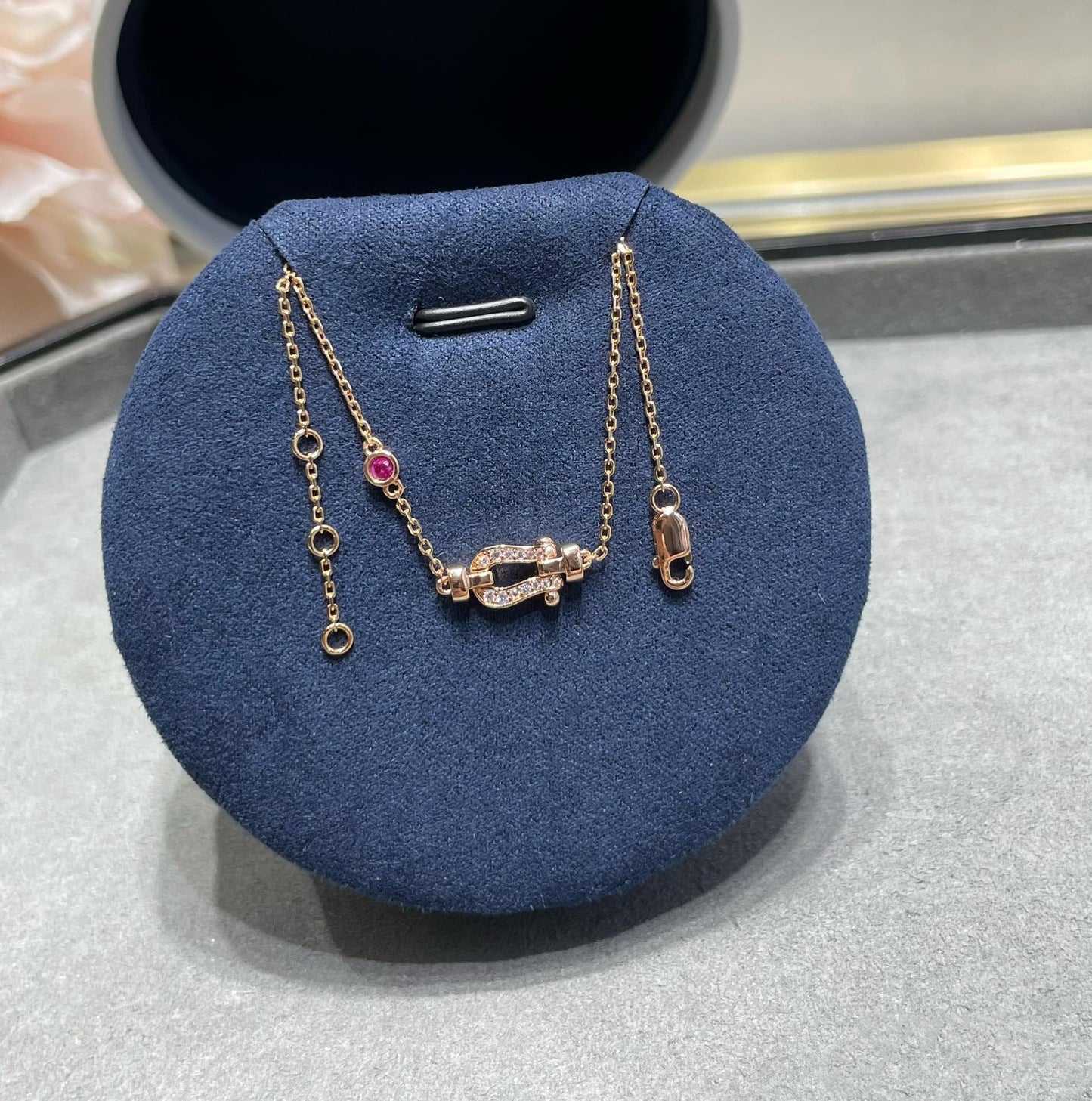 [フレッド]フォース10 ダイヤモンド チェーンリンク ピンクゴールドブレスレット