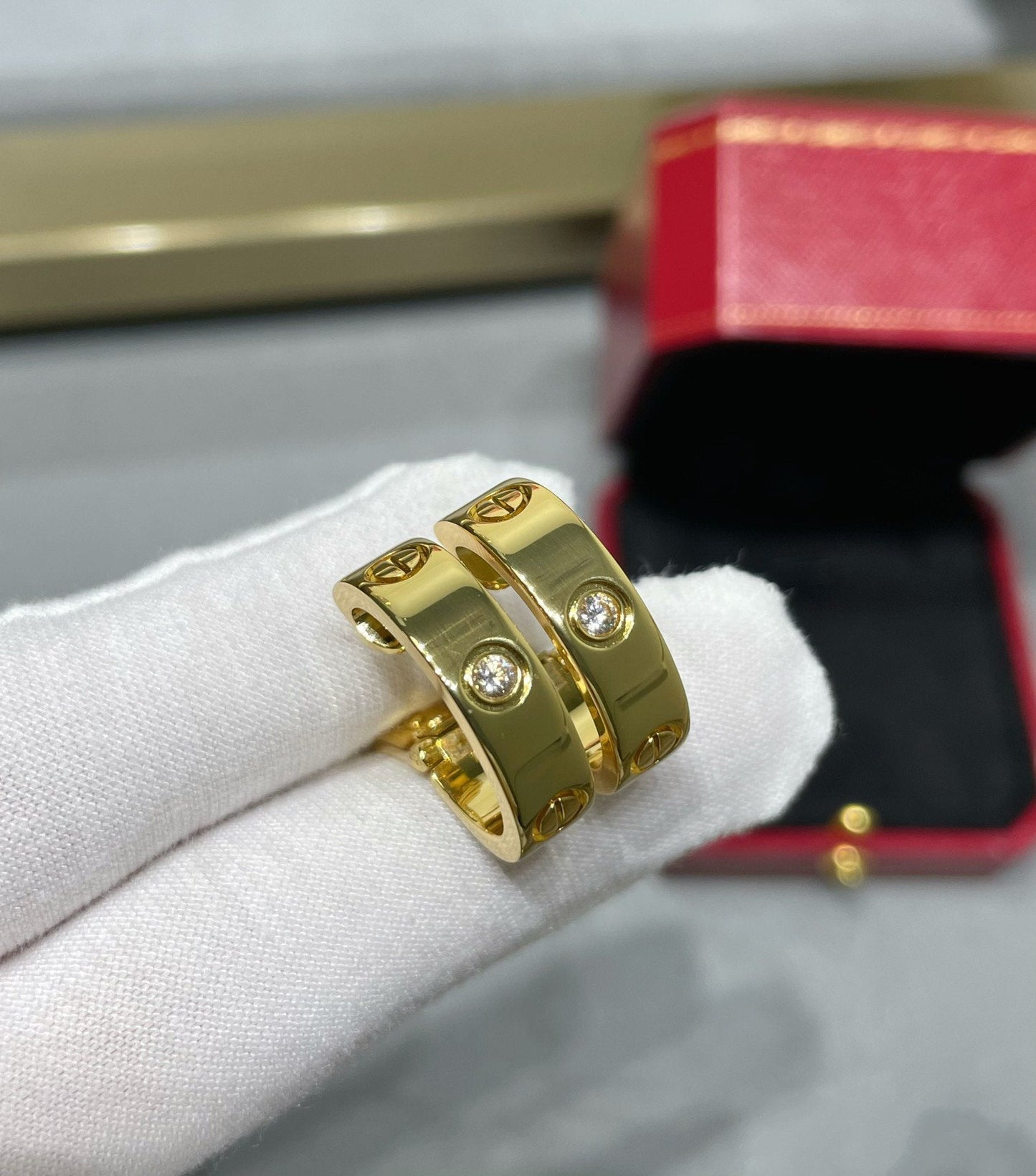 [Eternal Jewelry]LOVE 5.5MM 1 DIAMOND EARRINGS