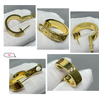 [Eternal Jewelry]LOVE 5.5MM 1 DIAMOND EARRINGS
