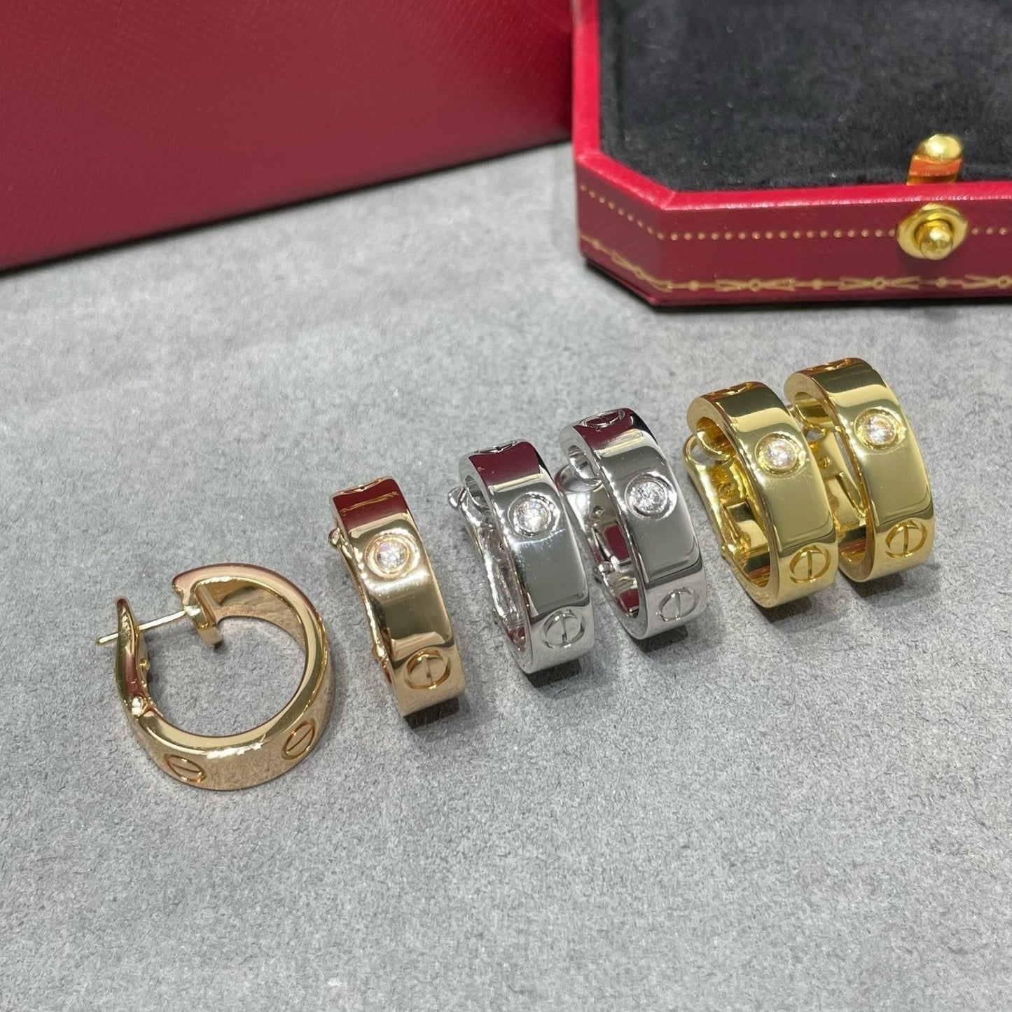 [Eternal Jewelry]LOVE 5.5MM 1 DIAMOND EARRINGS