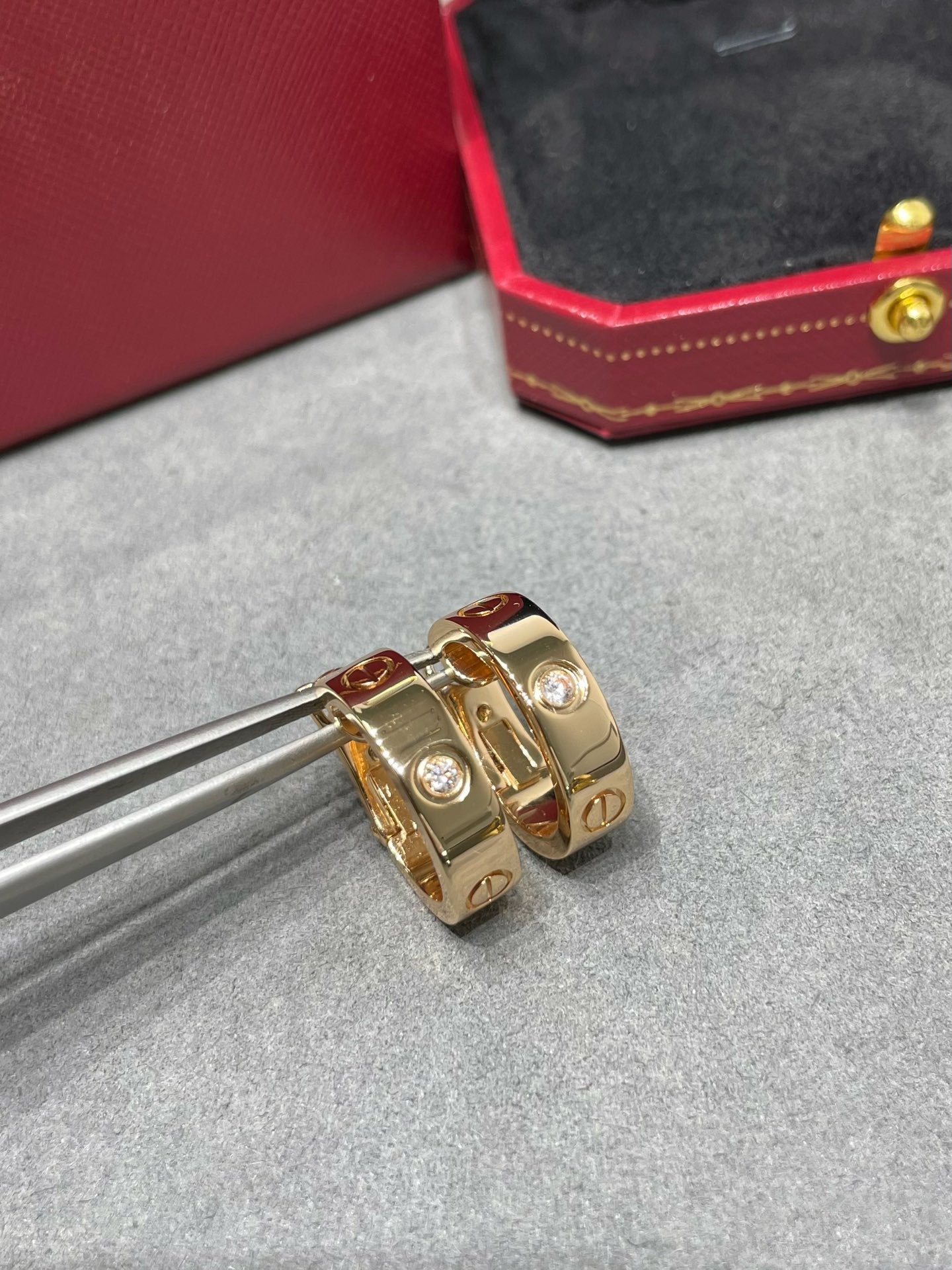 [Eternal Jewelry]LOVE 5.5MM 1 DIAMOND EARRINGS