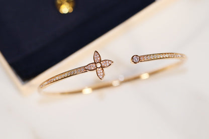 [Eternal Jewelry]IDYLLE GOLD OPEN BRACELET DIAMOND PAVED