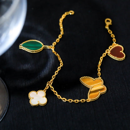 [Eternal Jewelry]LUCKY SPRING 5 MOTIF GOLD BRACELET