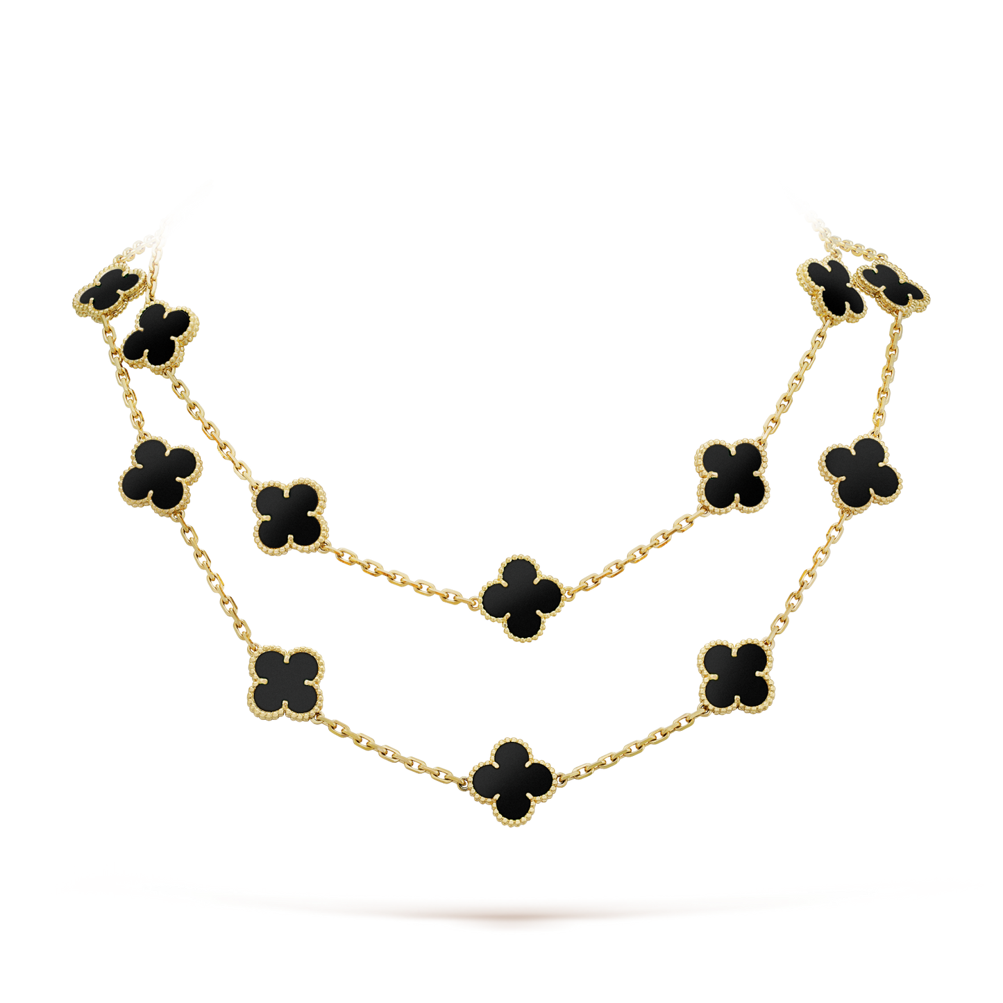 [Eternal Jewelry]CLOVER 20 MOTIFS ONYX NECKLACE