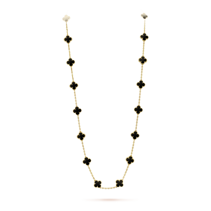 [Eternal Jewelry]CLOVER 20 MOTIFS ONYX NECKLACE