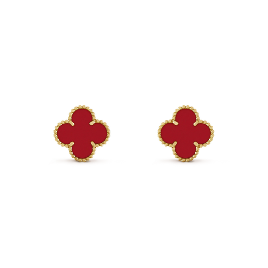 [Eternal Jewelry]CLOVER MINI 9.5MM CARNELIAN EARRINGS
